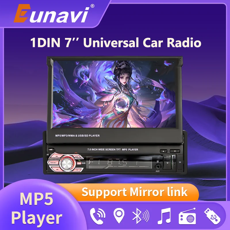 

Eunavi Car Radio MP5 Player Universal GPS Navigation Auto Stereo Video WIFI 7 inch Screen Headunit 1 Din Windows CE