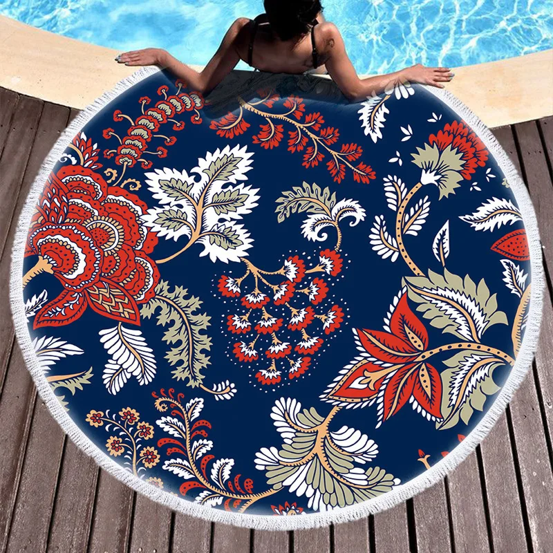 Beach Towel Round Shawl Beach Towel Yoga Bath Towel Summer Water Sports Yoga Beach Mat Shawl for Women