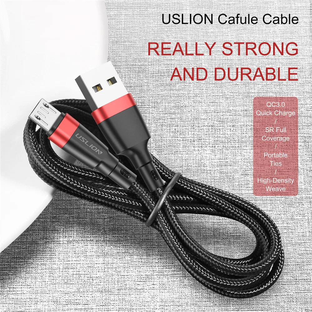 USLION USB C Cable Type C Fast Charging Cable For Xiaomi mi 11 10 redmi note 10 Micro USB Data Cord Charger For Samsung S21 A51