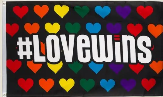 3x5FT custom Rainbow Love Wins Flag Banner with pride banner 3ftx5ft Banner 100D Polyester Flag custom any your text flag banner