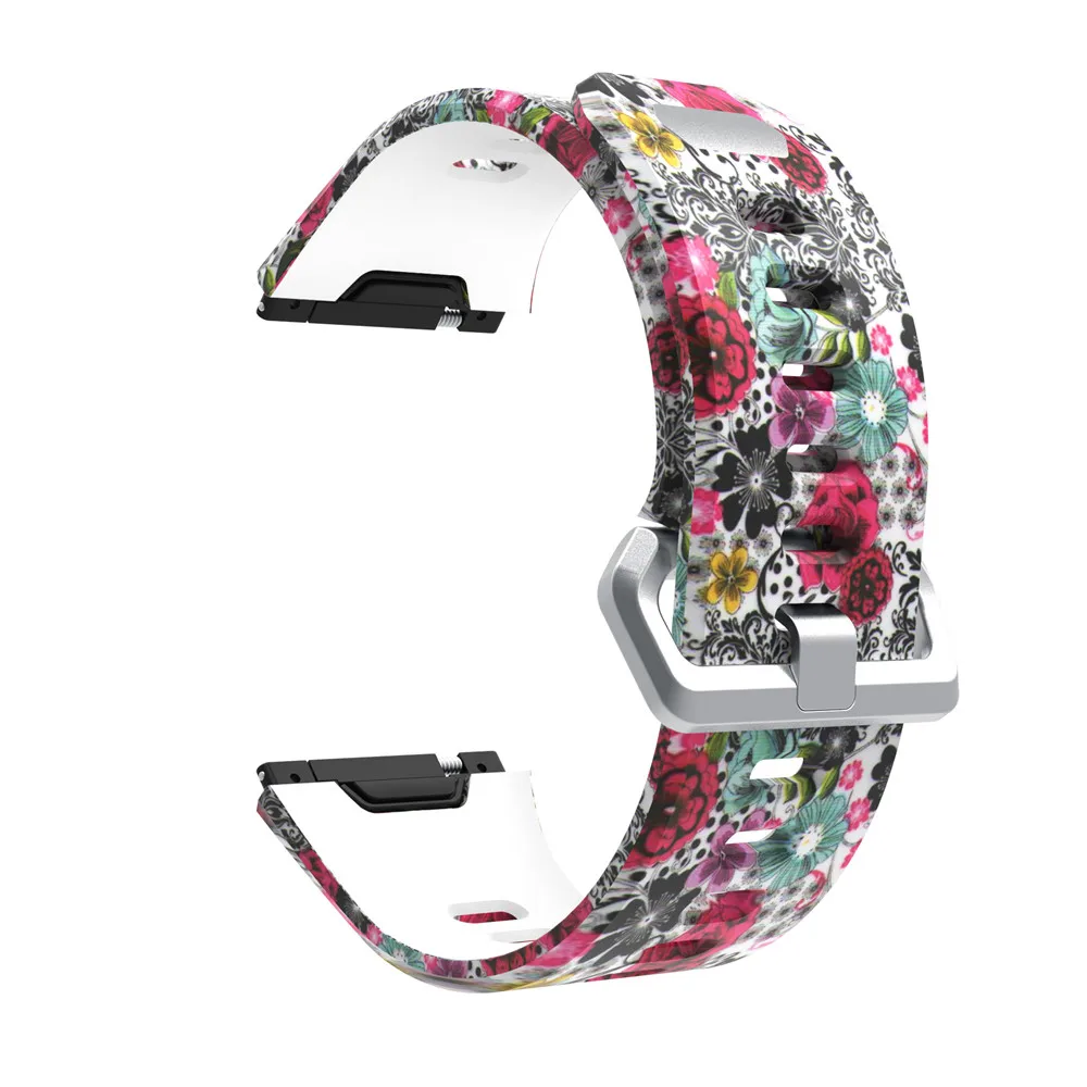 Colorful Pattern Silicone Watch strap for Fitbit Ionic smart Watches band Fitness Replacement Wristband Bracelet correa
