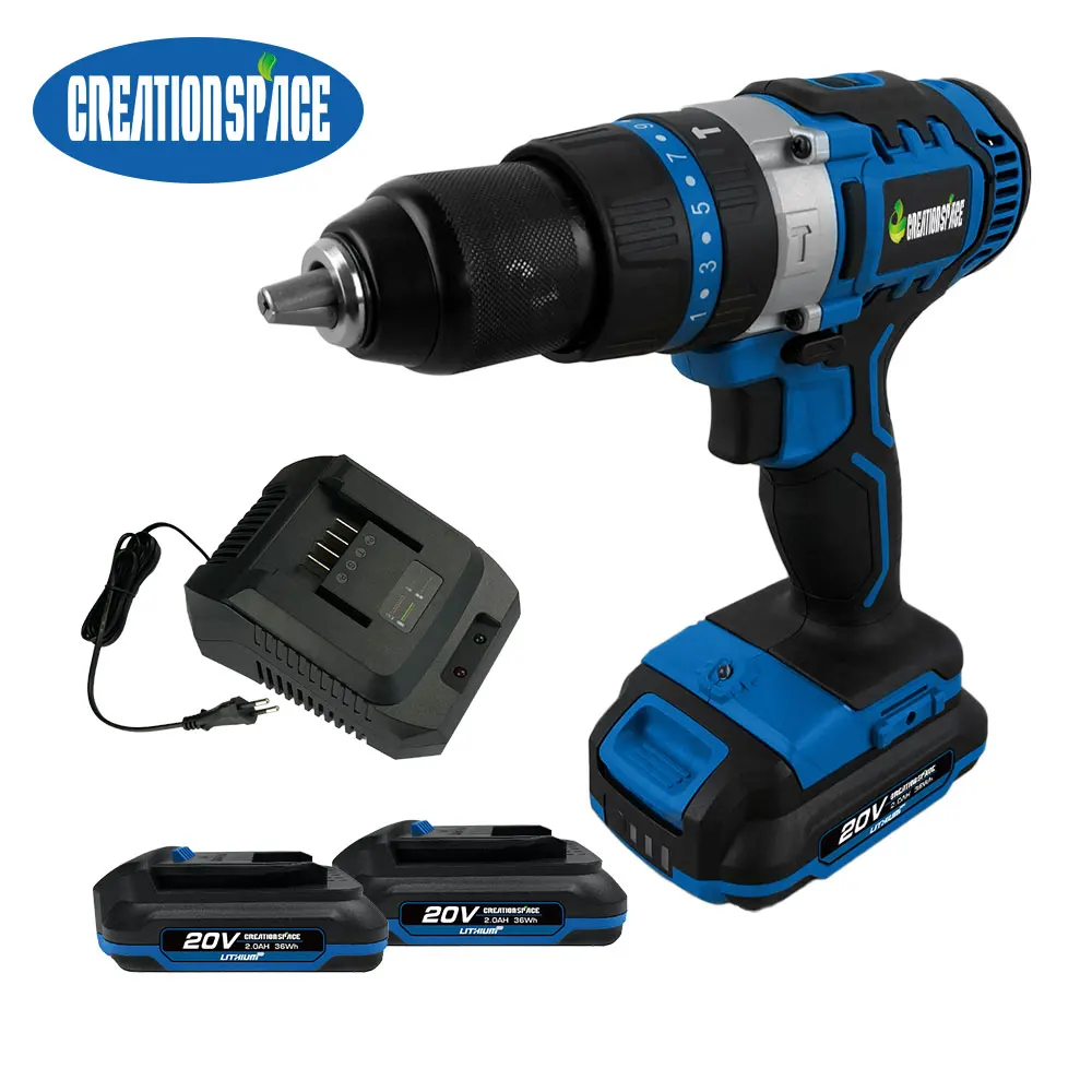 CreationSpace 20v Charging hand drill Industrial Grade Lithium Battery impact High Power Wireless High torque hand drill