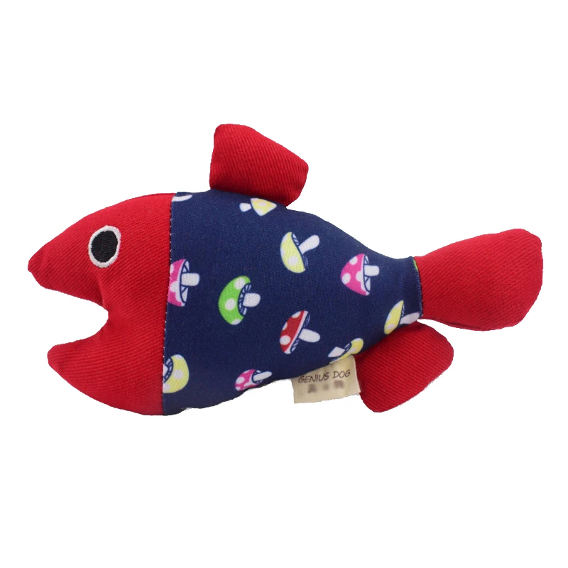 Fish Cat Interactive Toy Bite Resistant Kitten Teeth Cleaning Toy Cotton Anti-Scratch Dog Toy Catnip Puppy Chew Toy Pet Supplies