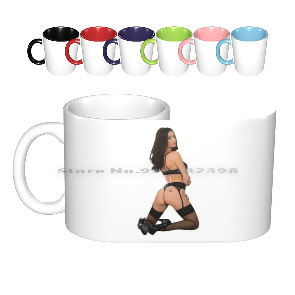 Lana Rhoades Sexy Booty Lady Ceramic Mugs Coffee Cups Milk Tea Mug Lana Rhoades Big Tits Sexy Big Booty Black Lingerie Hot Girl