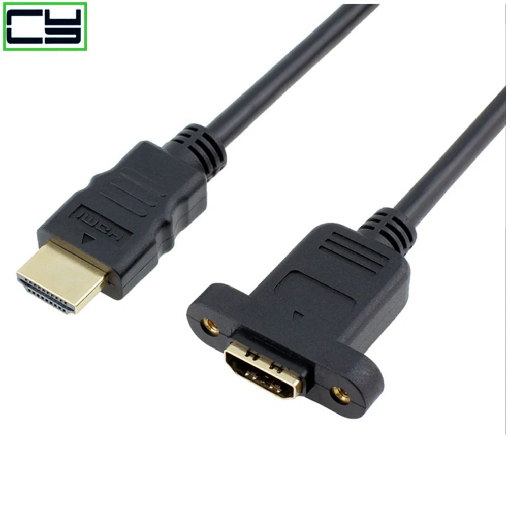 28AWG HD متوافق مع تمديد ذكر إلى أنثى لوحة جبل كابل CL2 تصنيف 1080P 0.3M / 0.6M 1M / 1.5M (مع المسمار)