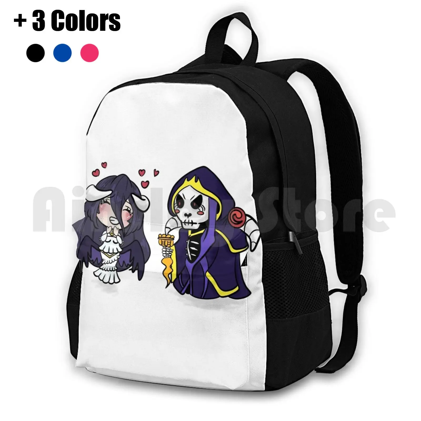 Overlord Love Outdoor Hiking Backpack Riding Climbing Sports Bag Overlord Anime Albedo Master Cute Pink Love Game Manga