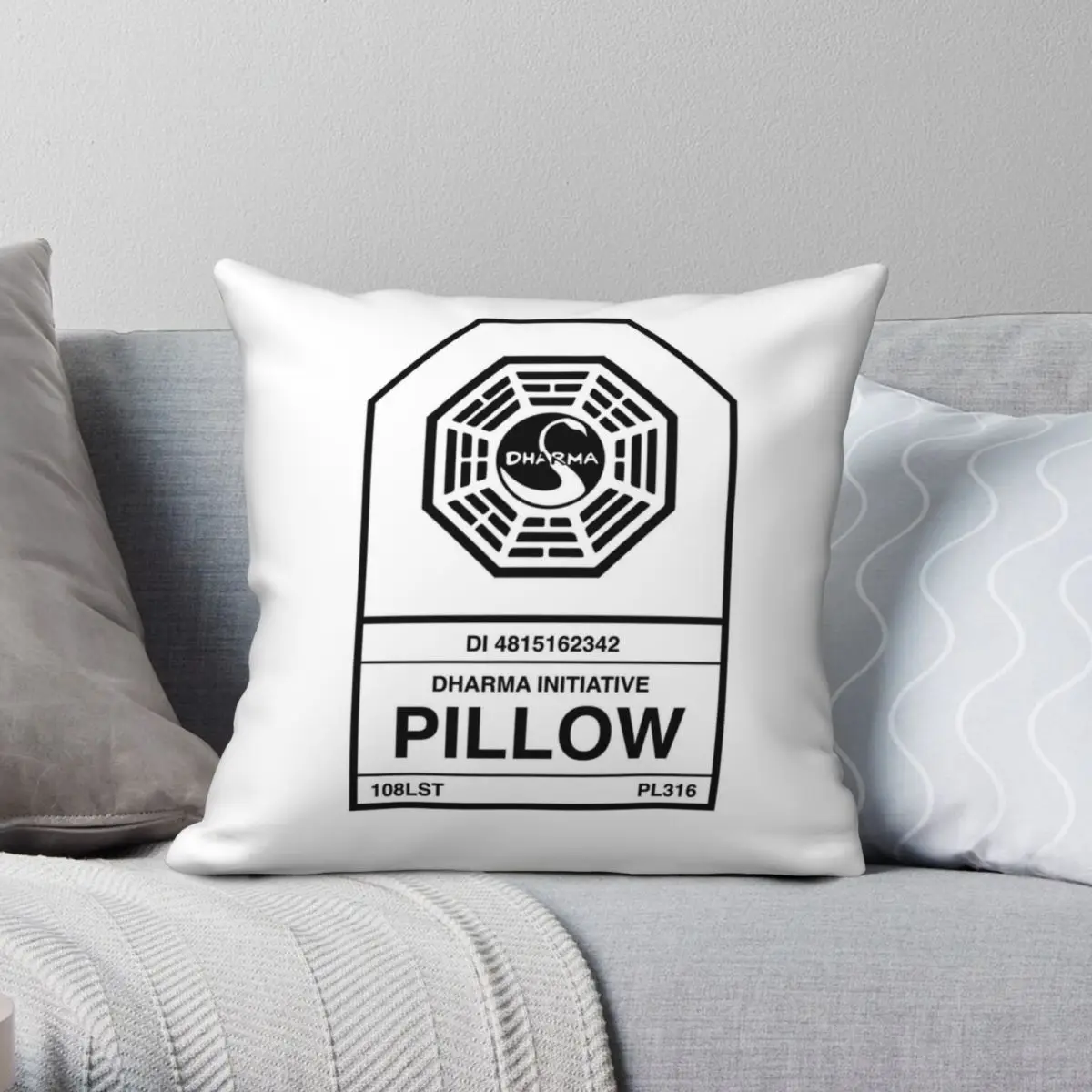 

Dharma Initiative Square Pillowcase Polyester Linen Velvet Creative Zip Decor Throw Pillow Case Bed Cushion Cover