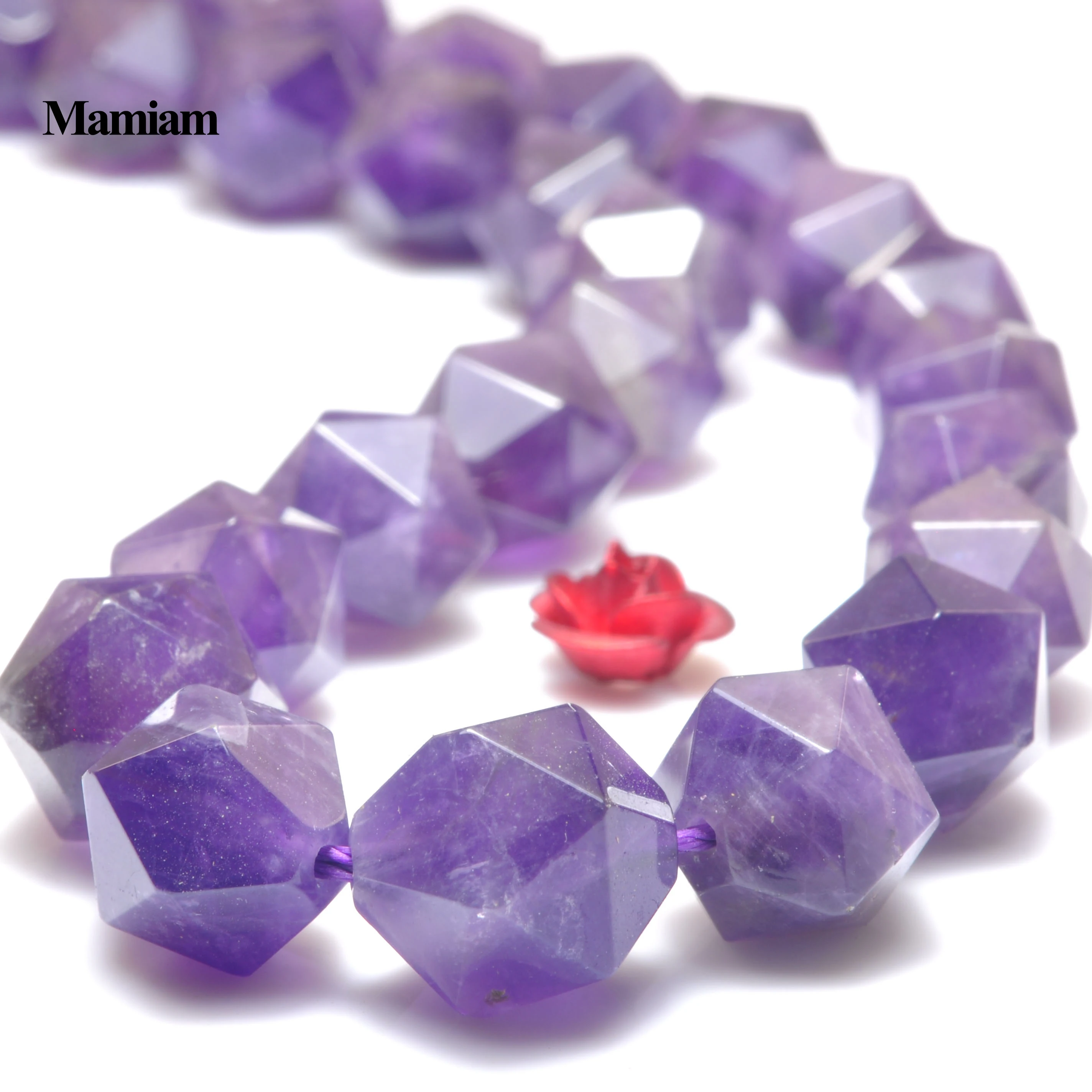 

Mamiam Natural A+ Purple Amethyst Violet Quartz Crystal Diamond Faceted Beads 6-10mm Stone DIY Bracelet Necklace Jewelry Making