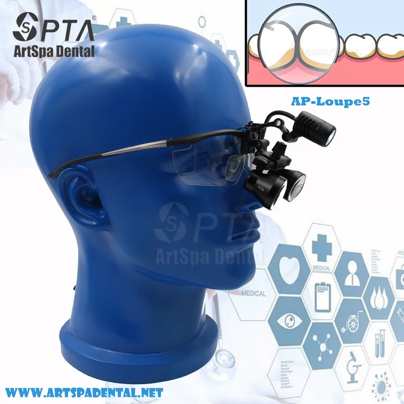 High quality 2.5 or 3.5 Portable Dentist Surgical Medical Binocular Dental Loupe With Lamp Dentistry  Orthodontics Dentista