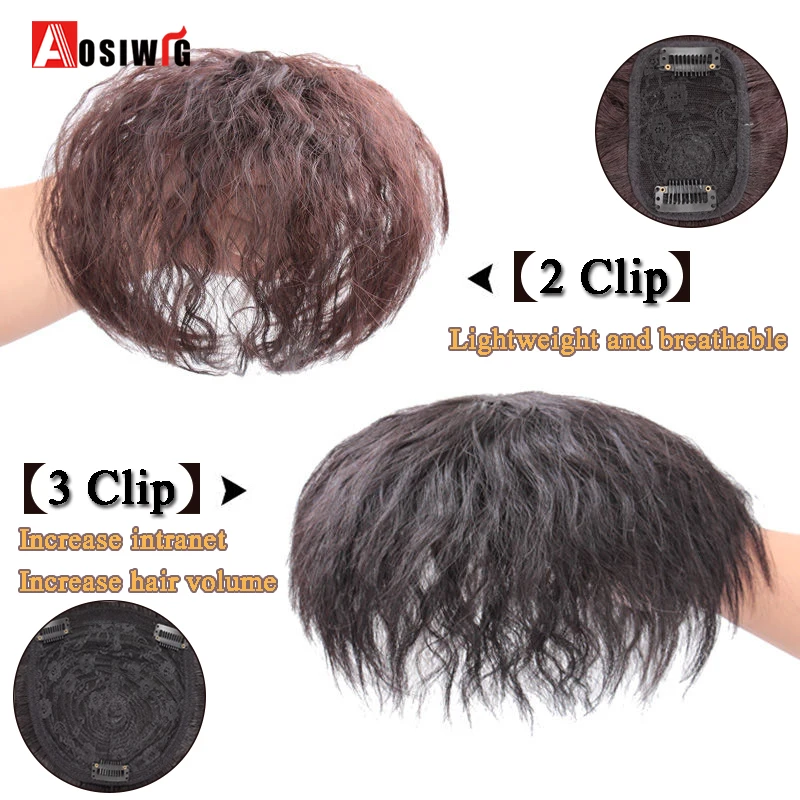 Aosiwig Synthetic Hair Natural Replacement Hairpiece Fake Women Kinky Curly Corn Beard Hair Replacement Clip In Hair Extension
