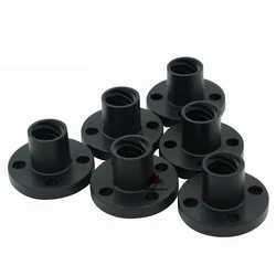 Parafuso para peças de impressora 3D, preto TR8 parafuso de chumbo, POM porca T8 porca, parafuso trapezoidal, 1mm, 2mm, 4mm, 8mm, 1Pc