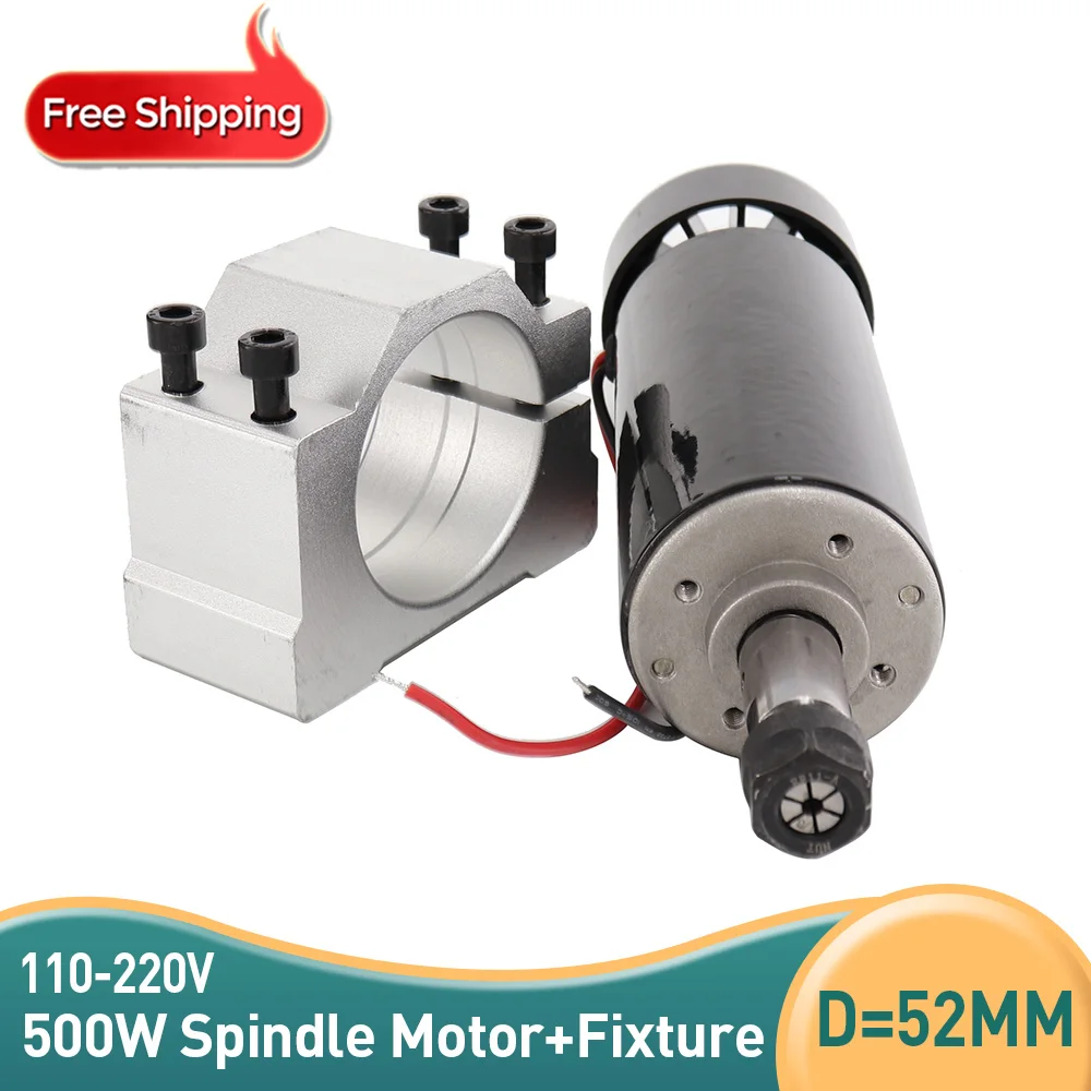 

Top 500W ER11 Collet 52MM Diameter DC 0-100 CNC Carving Milling Air Cold Spindle Motor For Engraving Runout Less Than 0.01MM