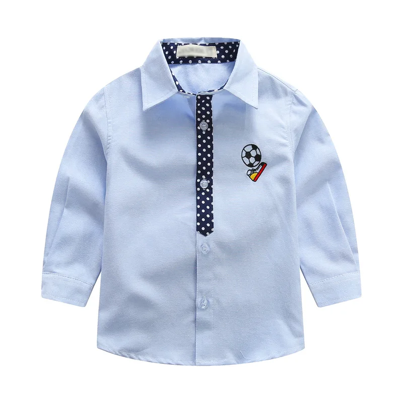 IENENS Boy Cotton Shirts Kids Clothes Solid Color Baby Long Sleeve Shirt 3-11Y Spring Tops Tees Shirts Children Casual Blouse