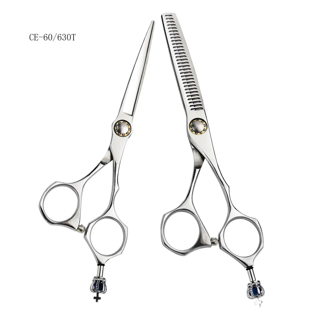 Professional Japanese 440C hairdresser scissors set 6 inch high quality cutting & thinnig scissors