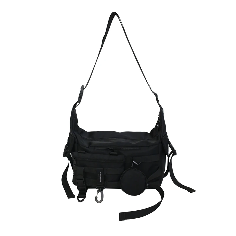 Bolso cruzado de hombro para hombre y mujer, bolsa funcional Harajuku de marca de moda, negocios de moda, bolso de trabajo de viento oscuro para