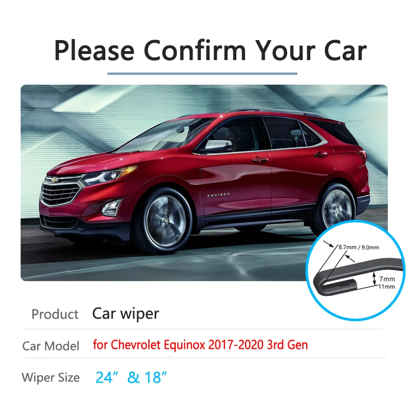 Картина 3: Для Chevrolet Equinox 2017 2018 2019 MK3 3-го поколения 3 Holden автомобильные щетки стеклоочистителя передние стеклоочистители автомобильные аксессуары