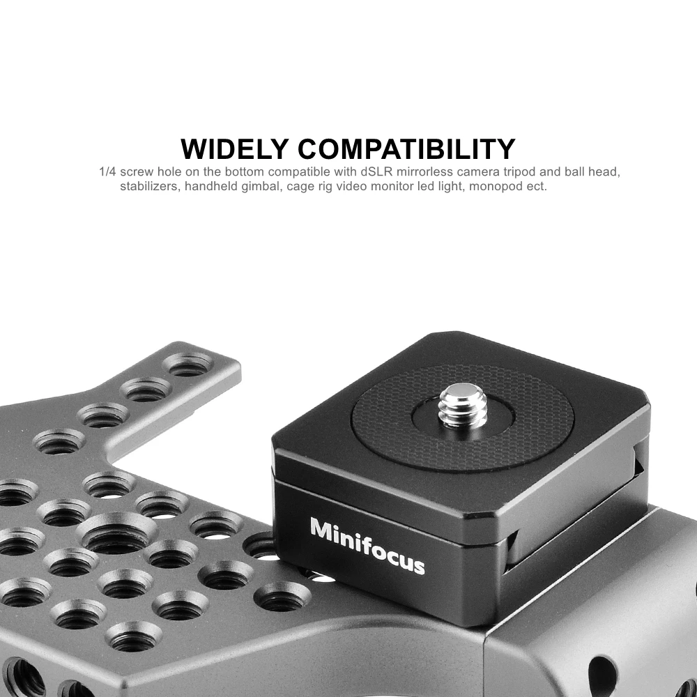 Liberação rápida Camera Mount Lock, QR sistema para tripé, Monopé Slide, DSLR filmadora Gimbals, DJI Ronin S, SC, Zhiyun Crane, Weebil