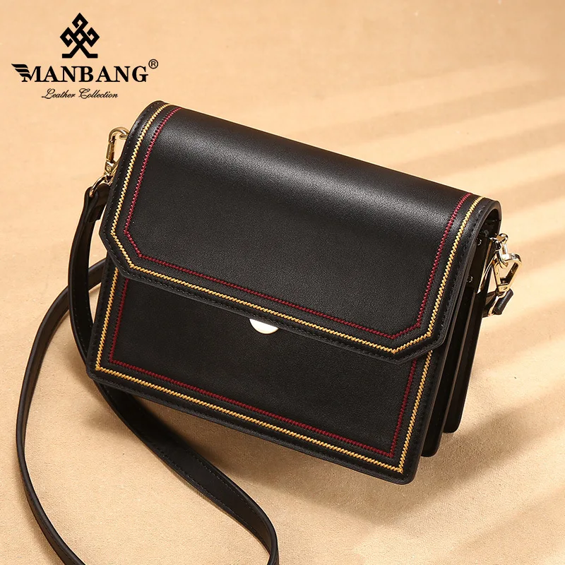

ManBang 2021 Bags For Womens Ladies Korean Large Capacity Casual Shoulder Bags Mobile Phone Bag Black Messenger Bags