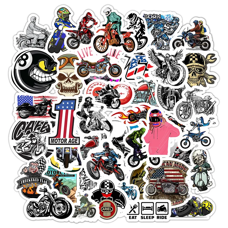 10/30/50Pcs Cartoon Motorcycle Motocross Stickers Suitcase Skateboard Laptop Luggage Phone Car Styling Decal Graffiti Sticker F5