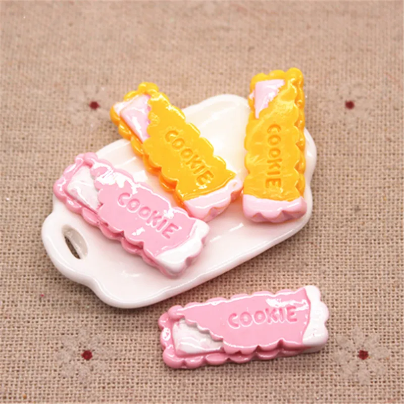 10pcs 11*28mm Cute Resin Sandwich Cookie Flatback Cabochon Accessories DIY Craft  Decoration