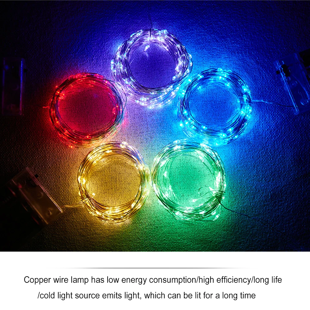 LED Copper Wire Light Battery Box Colorful Lantern Flashing String Light Starry Christmas Gift Box Decoration Lights