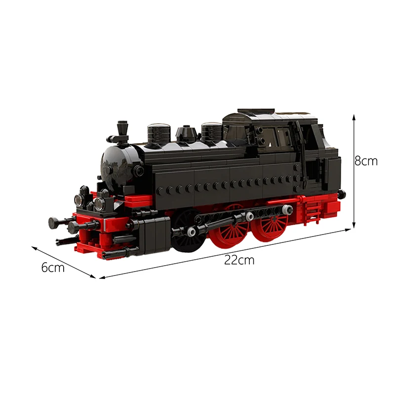 German Mechanical Train BR 80 Steam Engine Locomotive Building Blocks Car Cargo Town Track Railway Train Toy For Birthday Gfit