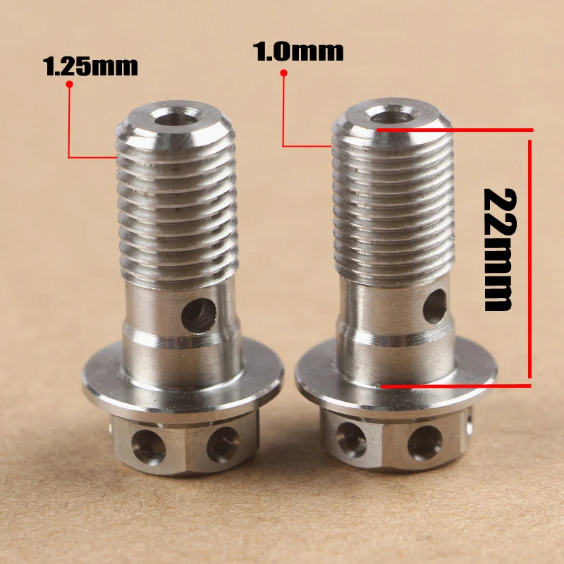 Motorcycle Ti Titanium Banjo Bolt Oil Drain Screw / Hollow Screw M10*1.25mm/1.0mm For Brake Hose Caliper Master Cylinder Caliper