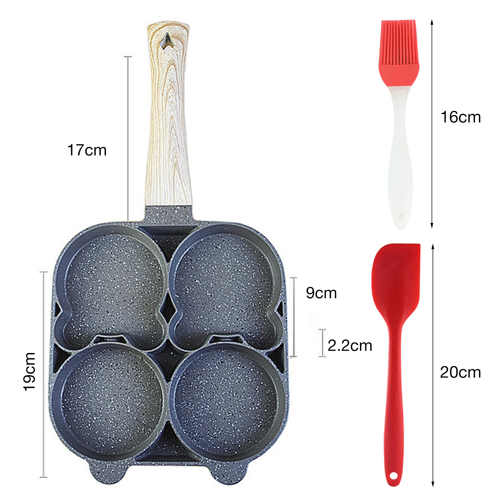 4Cup Omelette Pan Egg Frying Pan With Universal Pan Nonstick Egg Cooker Pan Pancake Griddle Applicable Gas Stove Induction Stove