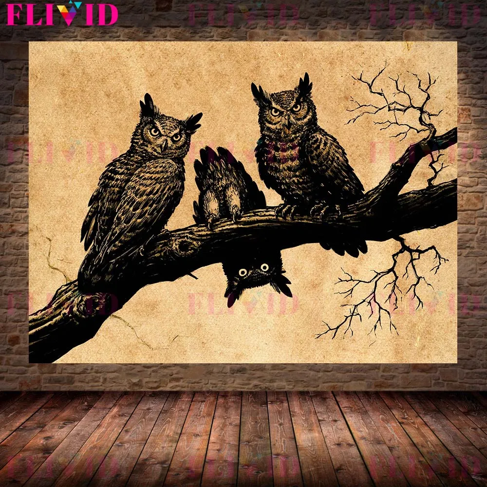 ميدوسا وشرير الساحرة الفن طباعة ساحرة القمر Wicca الرسم على لوحات القماش الجدارية ديكور المنزل الغراب رايدر خمر ملصق وطباعة #5