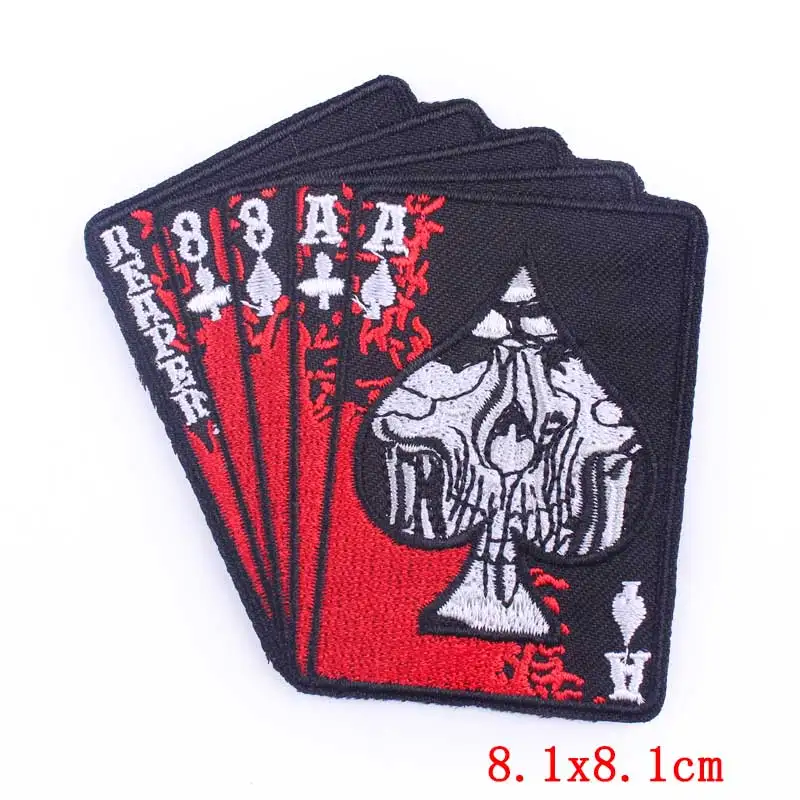 Iron On Patches DIY Poker Dice Patch On Clothes Embroidered Patches For Clothing Patch Sewing On Garment Apparel Accessories