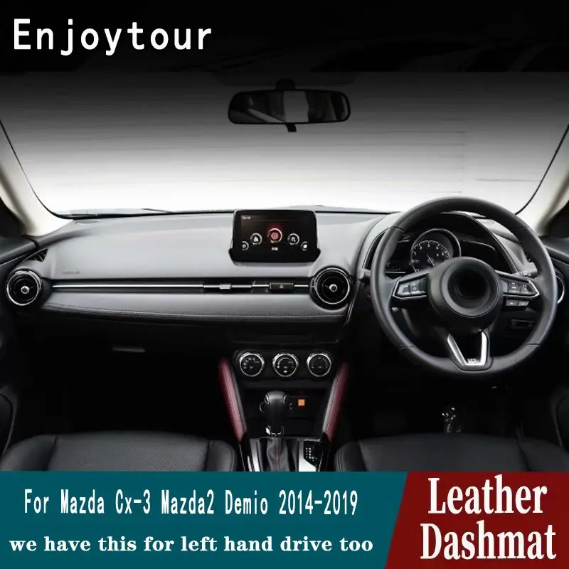 For Mazda 2 Cx-3 Cx3 2015 2016 2017 2018 2019 2020 Leather Dashmat Dashboard Cover Pad Dash Mat Carpet Car Accessories RHD