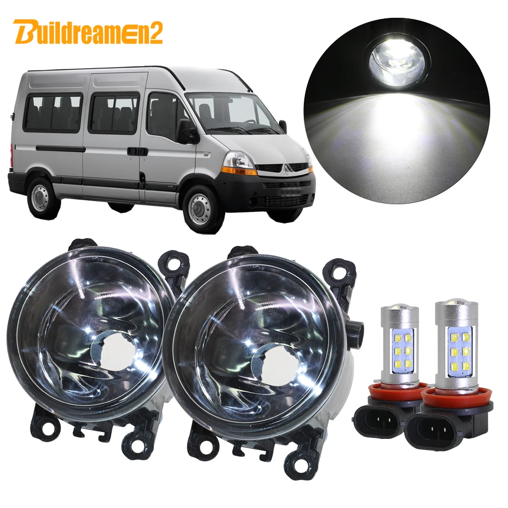 

Buildreamen2 For Renault Master II 1998-2010 Car H11 Fog Light Kit Lampshade + Lamp DRL Daytime Running Light 12V Accessories