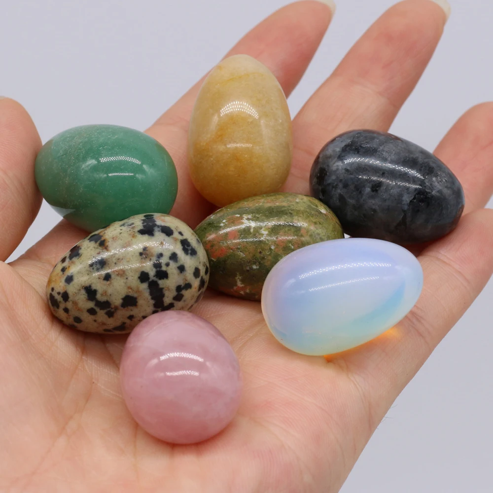 10Pcs Natural Semi-precious Stone Easter Eggs Happy Easter Decorations Pigeon Eggs DIY Craft Kids Gift Favor Home Decor Easter