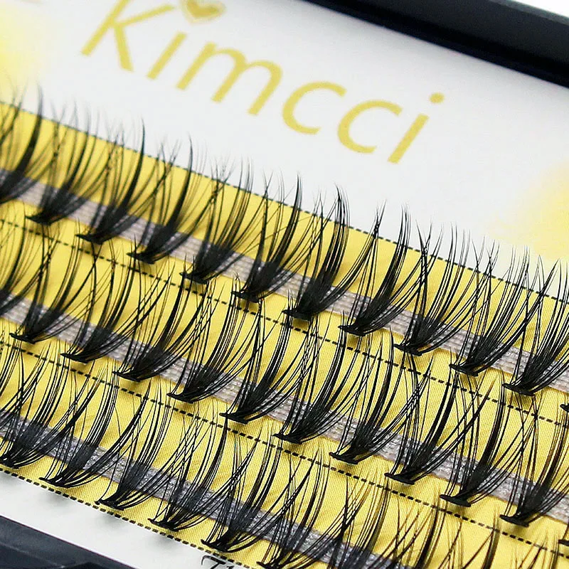 Kimcci 60 Bundles Mink Eyelash Extension Natural 3D Russian Volume Faux Eyelashes Individual 20D Cluster Lashes Makeup Cilios