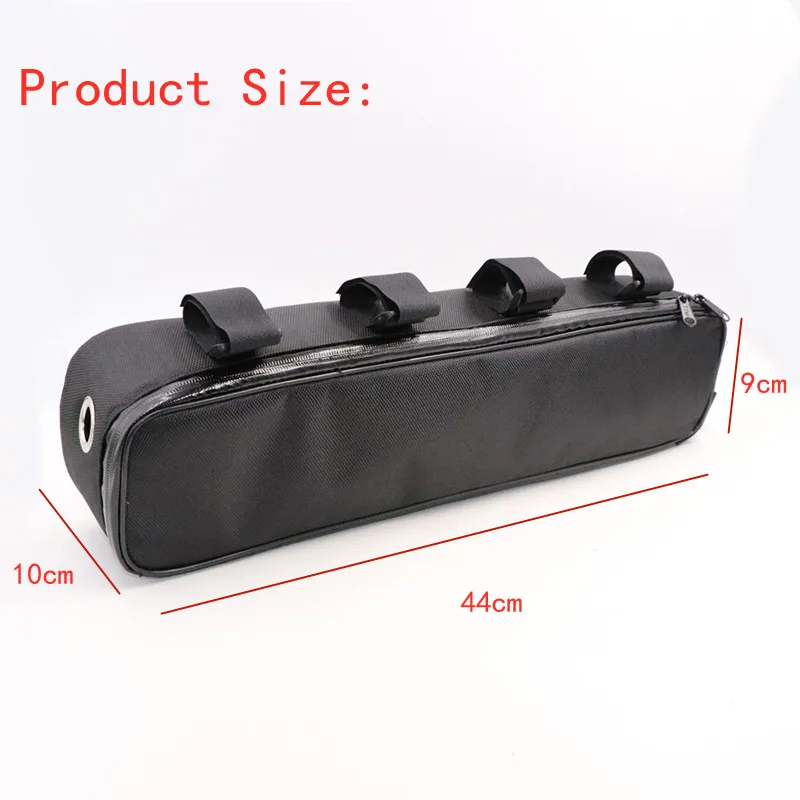 Battery Controller Bag Bicycle Tube Frame Bike Bag 18650 Cell Battery Li-ion Tool Box Storage Hang Waterproof 44x10x9cm Cycling