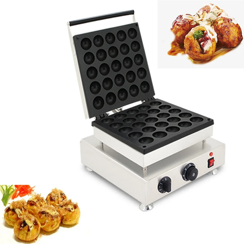 

Electric 25 holes Takoyaki Maker Non Stick Takoyaki Baking Pan Octopus Ball Baking Machine Bomb Burning Waffle Maker Machine