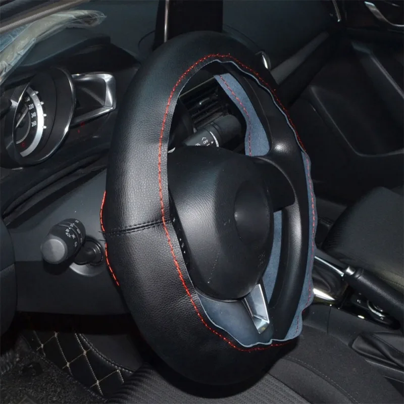 Nice Car Interior Accessories 37cm/38CM DIY Steering Wheel Covers soft Leather braid on the steering-wheel of Car New