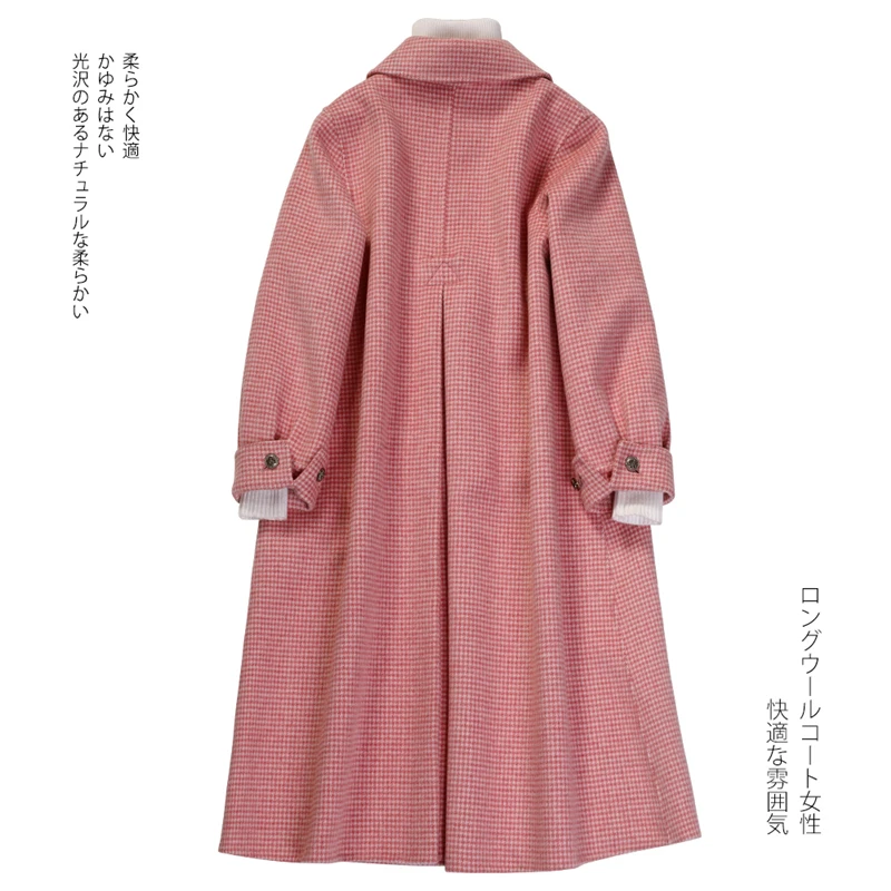 Winter Coat Women Clothes 2019 Korean 100% Wool Coat Pink Woolen Long Jacket Autumn Elegant Ladies Cashmere Jackets 18088