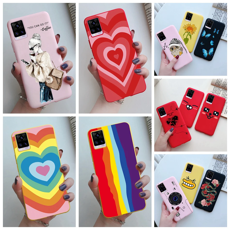 Love Heart Couple Case For Vivo V20 V2025 Cover Cute Soft Slim Matte Phone Case Bumper Funda For Vivo V20 Coque for VivoV20 V 20