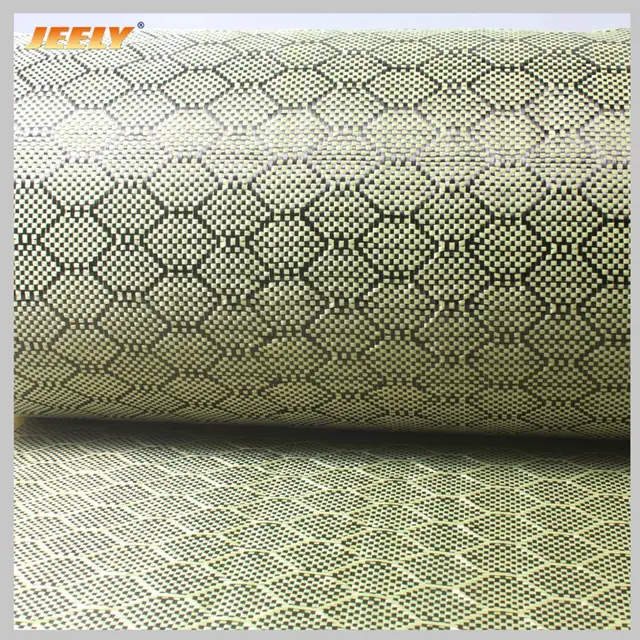 Sześciokątne włókno węglowe 3K z 1500D Aramid 200gsm o strukturze plastra miodu tkane z włókna węglowego