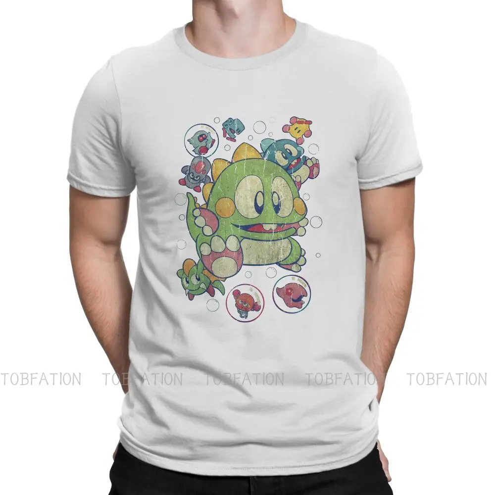 Bubble Bobble Pinball Game Vintage Action T Shirt Men Ofertas Oversized Crewneck Tshirt Cotton Graphic Tops