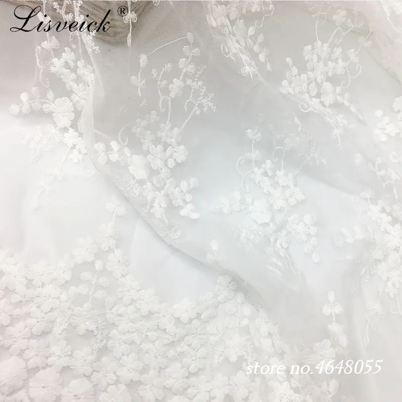 High Quality 1yard Flower mesh embroidery lace fabric clothing skirt wedding dress DIY handmade fabric