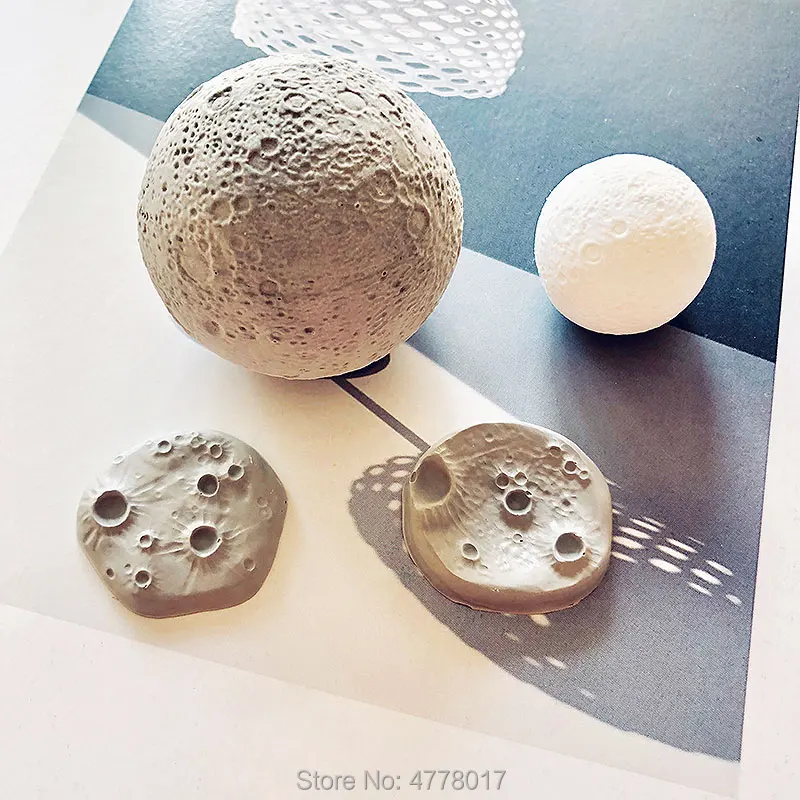 Molde lunar de simulación 3d para yeso, resina epoxi, molde de arcilla cósmica para crater, astronauta, manualidades, molde de silicona, regalo diy