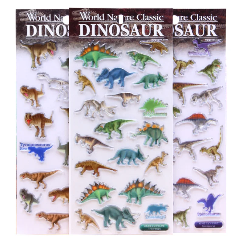 1pc 3D Dinosaur World Candy Sticker Adhesive Craft Stick Label Notebook Computer Phone Decor Supplies Stationery