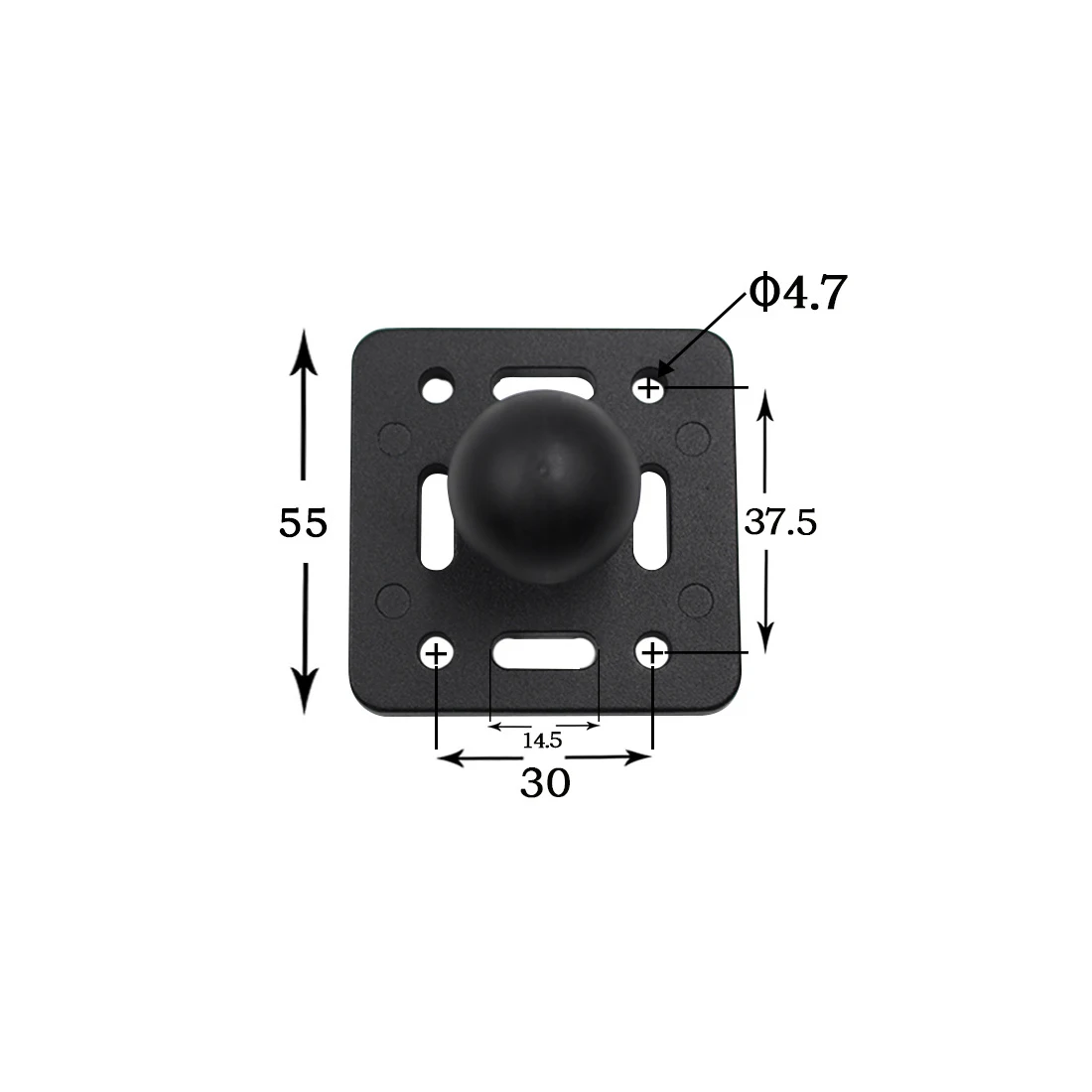 Круглая квадратная Монтажная основа для мотоцикла, алюминиевый каучук, 1 дюйм, штатив с шаровой головкой для Gopro, Крепления Ram для камеры Garmin DSLR