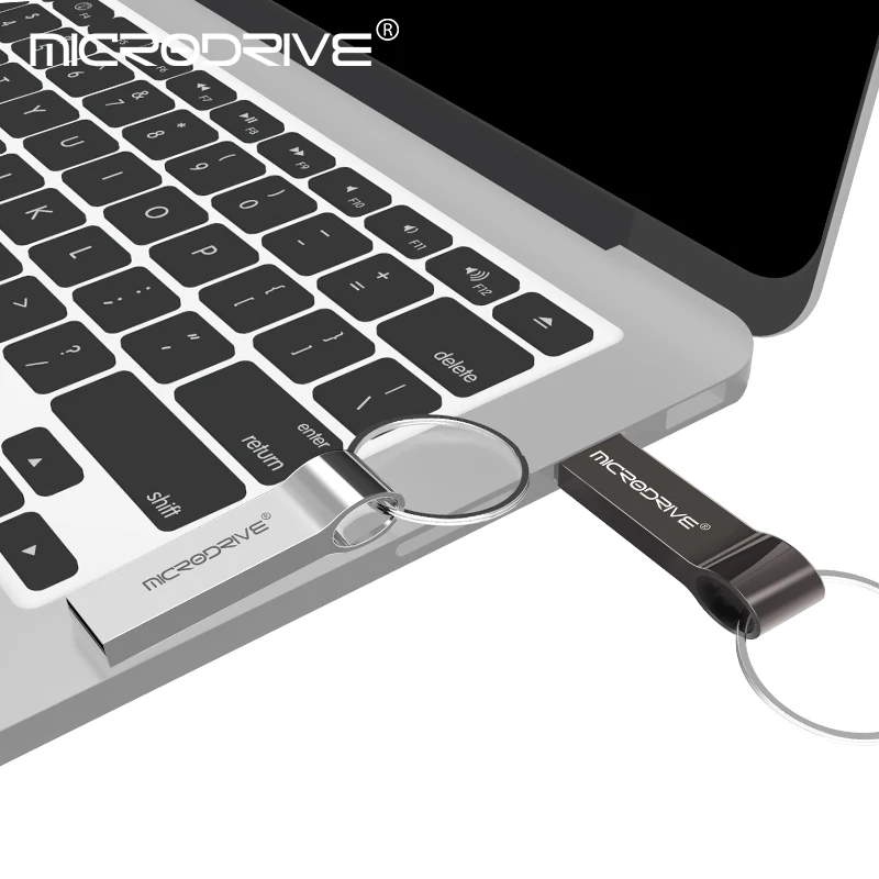 Metal USB Flash Drive 128GB 64GB pendrive 32GB 4GB 8GB 16GB Memory sticks pen drive with key ring