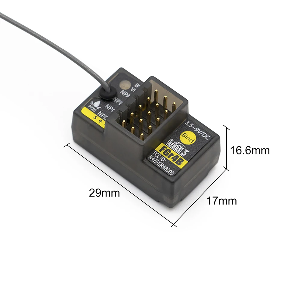 FlySky FGr4B 2,4G 4CH receptor PWM/PPM/i-bus/S.BUS/i-bus2 salida para transmisor PL18 NB4 NB4 Lite AFHDS 3