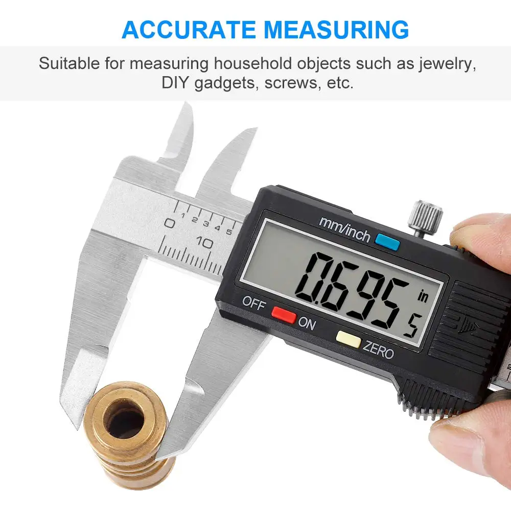 Digital Caliper 6 inch Vernier Caliper Digital Measuring Tool Stainless Steel Caliper Tool Inch/Metric Conversion Large LCD