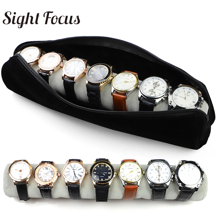 Velvet Watch Roll Organizer Armbanduhr Box La Montre Box Bangle Bracelet Pouch Jewelry Travel Case Watch Holder Storage Bag