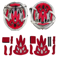 Bicycle Helmet Padding Foam Kit Bike Helmet Pads Replacement Cushion Liner with Fly Block Net Chin Pad Magic Sticker Pads